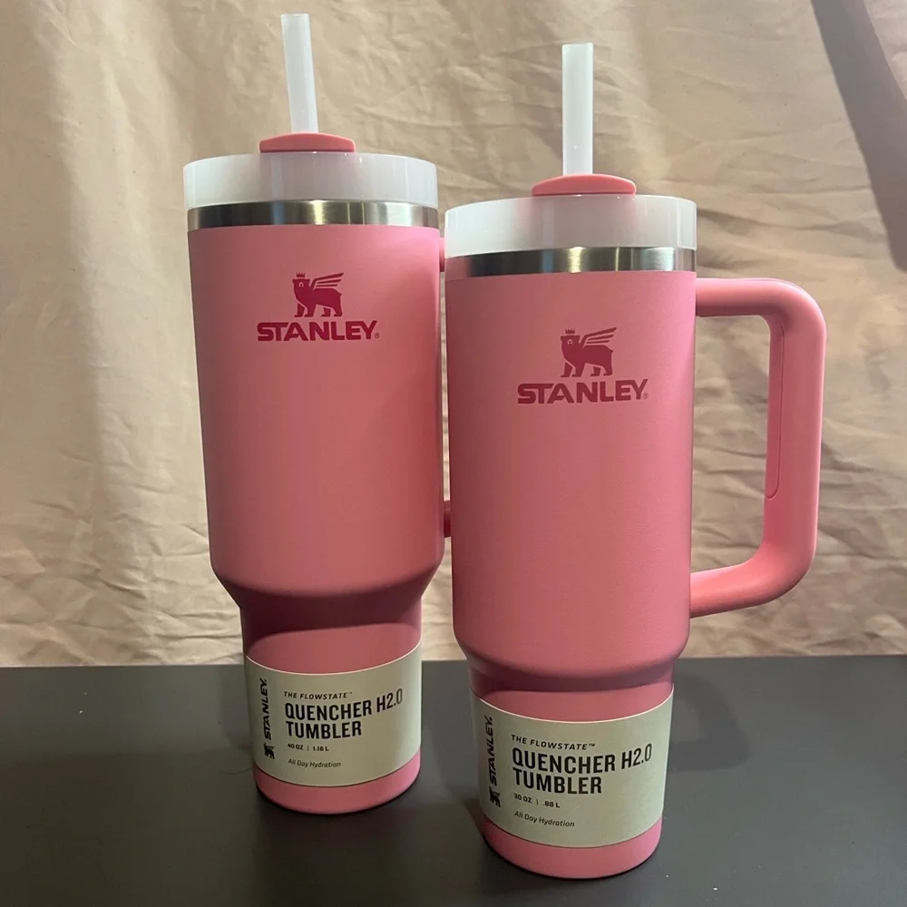 Stanley Peony Pink Quencher H2.0 Bundle 30oz & 40oz FlowState Tumblers NEW - Picture 2 of 5